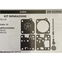 BRUMAR MEMBRANAKIT RIPARAZIONE ZAMA  KIT RIPARAZIONE RB128  Carb RB  APPLICAZIONI RBJF1 RBP25  Membrane BM 008723