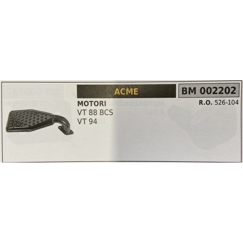 BRUMAR MARMITTA ACME  MOTORI VT 88 BCS VT 94  RO 526104