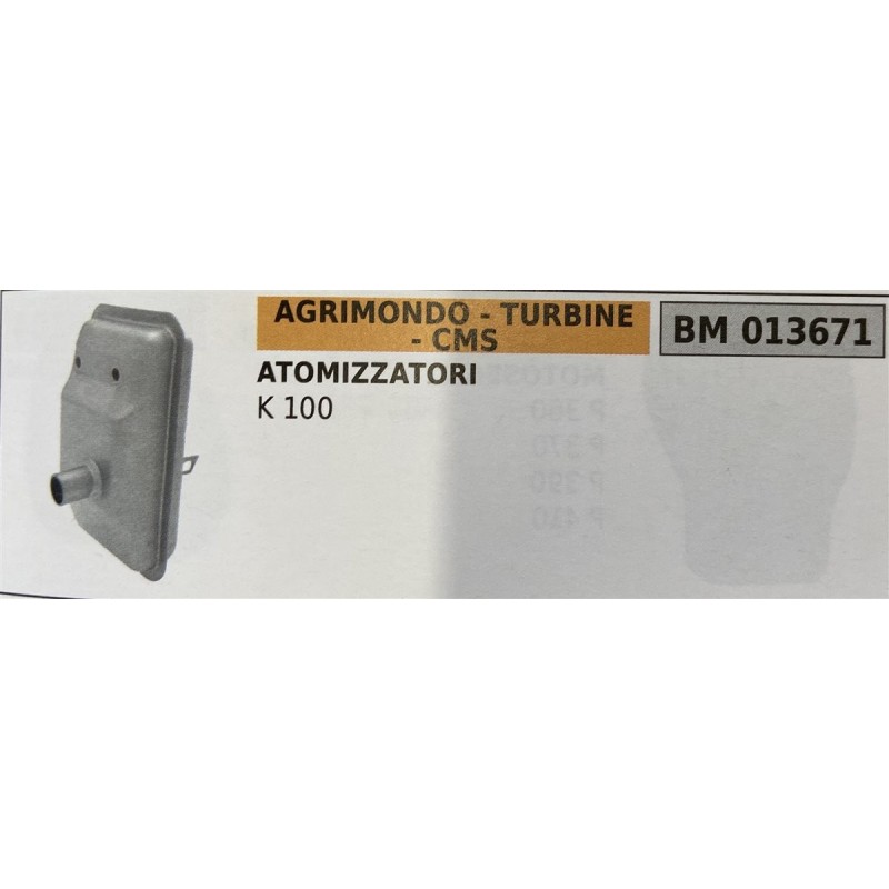 BRUMAR MARMITTA AGRIMONDO  TURBINE  CMS  ATOMIZZATORI K 100  RO