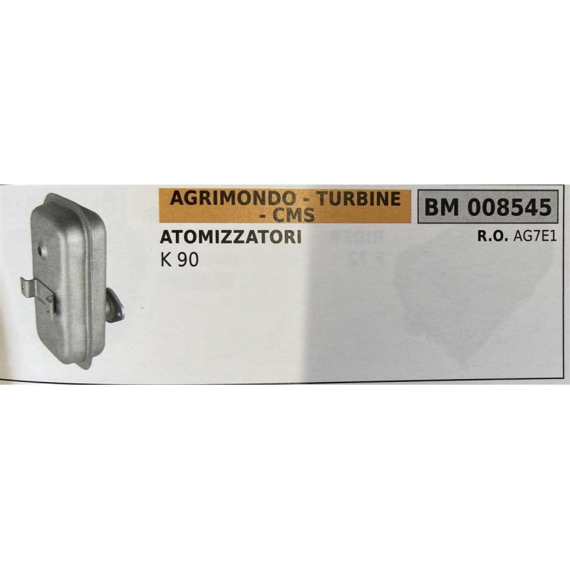 BRUMAR MARMITTA AGRIMONDO  TURBINE  CMS  ATOMIZZATORI K 90  RO AG7E1