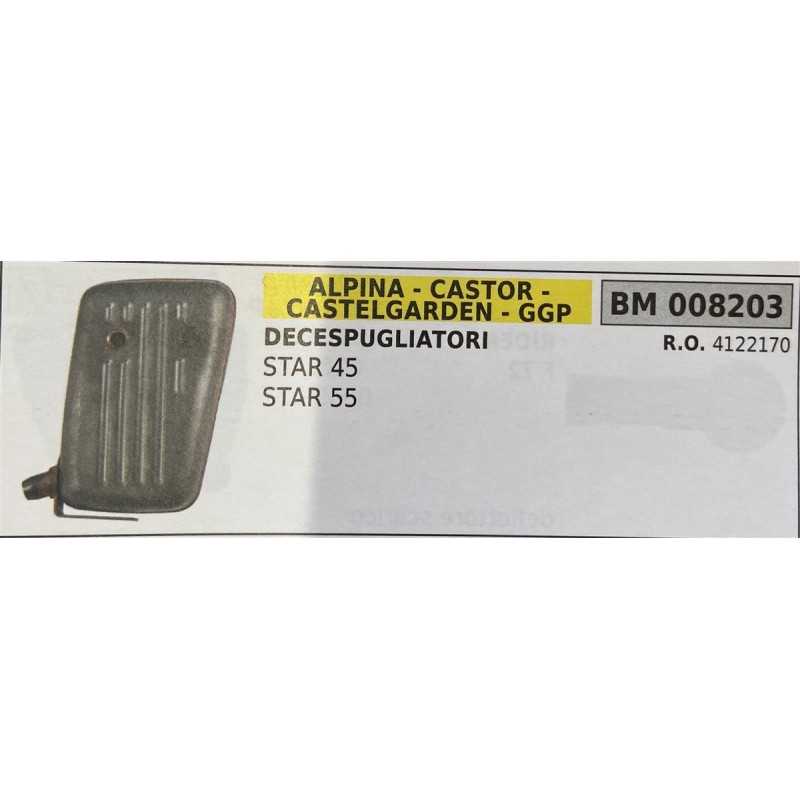 BRUMAR MARMITTA ALPINA  CASTOR  CASTELGARDEN  GGP   DECESPUGLIATORI STAR 45 STAR 55  RO 4122170