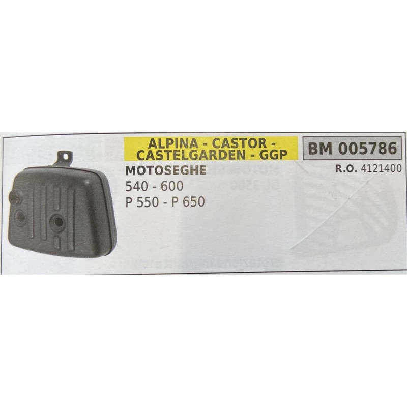 BRUMAR MARMITTA ALPINA  CASTOR  CASTELGARDEN  GGP  MOTOSEGHE 540  600 P 550  P 650  RO 4121400