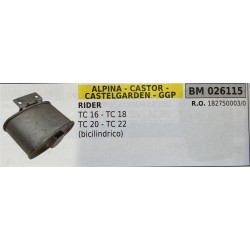 BRUMAR MARMITTA ALPINA  CASTOR  CASTELGARDEN  GGP  RIDER TC 16  TC 18 TC 20  TC 22 (bicilindrico)  RO 1827500030