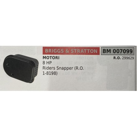 BRUMAR MARMITTA BRIGGS & STRATTON  MOTORI 8 HP Riders Snapper (RO 18198)  RO 299629