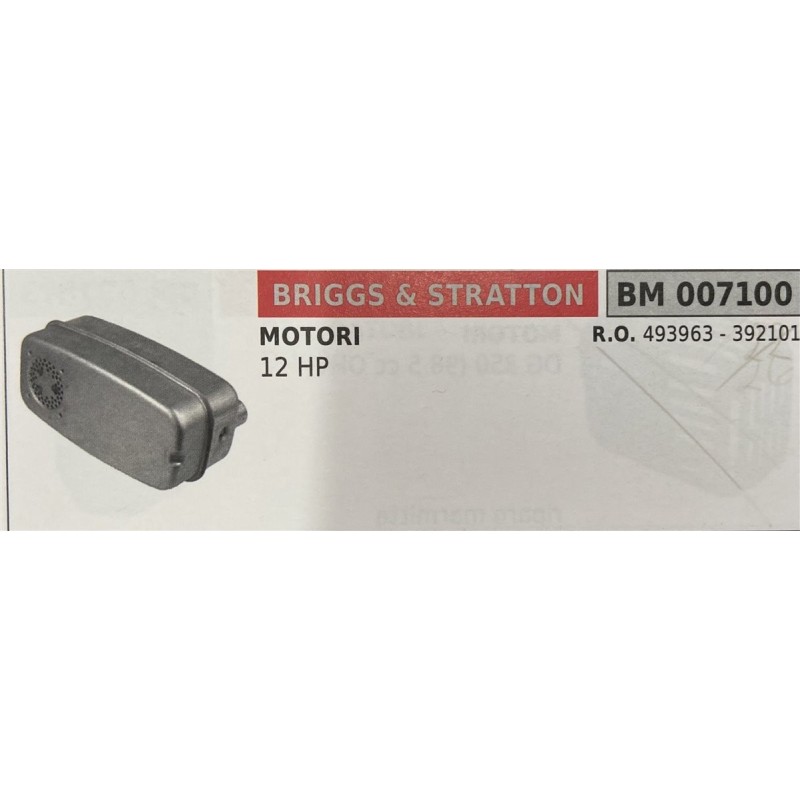 BRUMAR MARMITTA BRIGGS & STRATTON  MOTORI 12 HP  RO 493963  392101