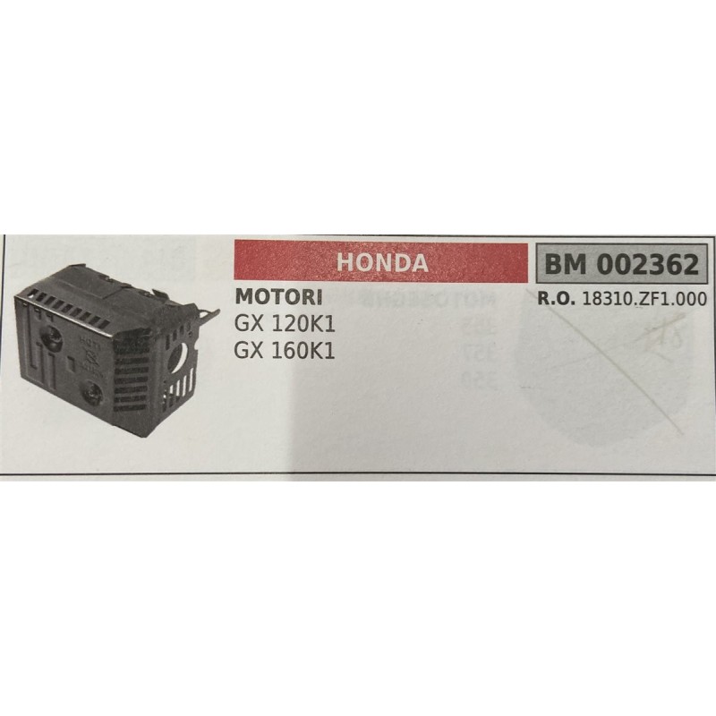 BRUMAR MARMITTA HONDA  MOTORI GX 120K1 GX 160K1  RO 18310ZF1000