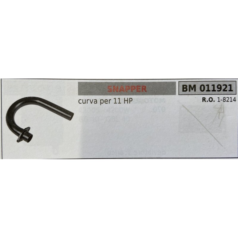 BRUMAR MARMITTA SNAPPER  curva per 11 HP  RO 18214