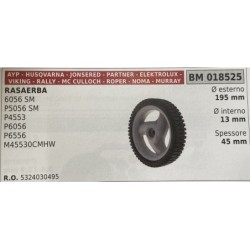 BRUMAR RUOTA RASAERBA AYP  HUSQVARNA  JONSERED  PARTNER  ELEKTROLUX  VIKING  RALLY  MC CULLOCH  ROPER  NOMA  MURRAY  RASAERBA 6