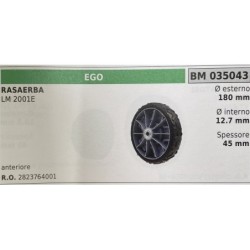 BRUMAR RUOTA RASAERBA EGO  RASAERBA LM 2001E  anteriore Ø esterno 180 mm Ø interno 127 mm spessore 45 mm  RO 2823764001
