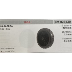 BRUMAR RUOTA RASAERBA IBEA  RASAERBA 500  550  ruota anteriore Ø esterno 200 mm Ø interno 12 mm spessore 55 mm  RO P2080034