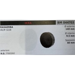 BRUMAR RUOTA RASAERBA IKRA  RASAERBA IALM 3228   anteriore Ø esterno 140 mm Ø interno 95 mm spessore 40 mm  RO 77003262