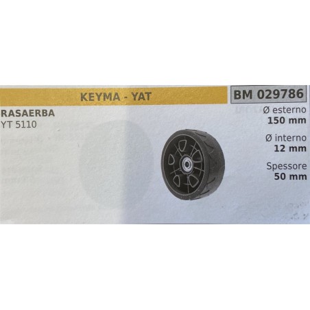 BRUMAR RUOTA RASAERBA KEYMA  YAT  RASAERBA YT 5110  coperchio esterno ruota anteriore (per BM 029786) Ø esterno 125 mm Ø intern