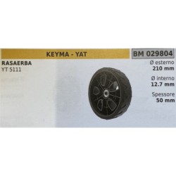 BRUMAR RUOTA RASAERBA KEYMA  YAT  RASAERBA YT 5111  Ø esterno 210 mm Ø interno 127 mm spessore 50 mm  RO