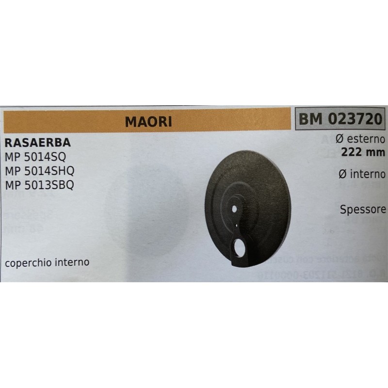 BRUMAR RUOTA RASAERBA MAORI  RASAERBA MP 5014SQ MP 5014SHQ MP 5013SBQ  coperchio interno Ø esterno 222 mm Ø interno  spessore