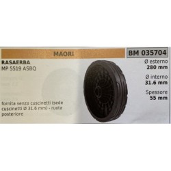 BRUMAR RUOTA RASAERBA MAORI  RASAERBA MP 5519 ASBQ  fornita senza cuscinetti (sede cuscinetti Ø 316 mm)  ruota posteriore Ø est