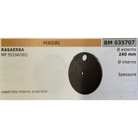 BRUMAR RUOTA RASAERBA MAORI  RASAERBA MP 5519ASBQ  coperto interno anteriore Ø esterno 240 mm Ø interno  spessore   RO