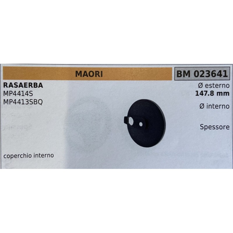 BRUMAR RUOTA RASAERBA MAORI  RASAERBA MP4414S MP4413SBQ  coperchio interno Ø esterno 1478 mm Ø interno  spessore   RO