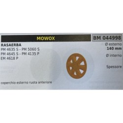 BRUMAR RUOTA RASAERBA MOWOX  RASAERBA PM 4635 S  PM 5060 S PM 4645 S  PM 4135 P EM 4618 P  coperchio esterno ruota anteriore Ø