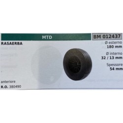 BRUMAR RUOTA RASAERBA MTD  RASAERBA  anteriore Ø esterno 180 mm Ø interno 32  13 mm spessore 54 mm  RO 380490
