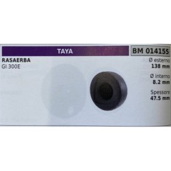 BRUMAR RUOTA RASAERBA TAYA  RASAERBA GI 300E  Ø esterno 138 mm Ø interno 82 mm spessore 475 mm  RO