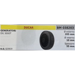 BRUMAR RUOTE VARIE DUCAR  GENERATORI DG 3000T  Ø esterno 205 mm Ø interno 10 mm spessore 55 mm  RO 523619