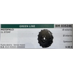 BRUMAR RUOTE VARIE GREEN LINE   MOTOFALCI GL 870MF  ruota destra  senza mozzo Ø esterno  Ø interno  spessore   RO 8121919101000