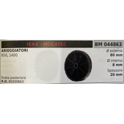 BRUMAR RUOTE VARIE IKRA  MOGATEC  ARIEGGIATORI IEVL 1400  ruota posteriore Ø esterno 80 mm Ø interno 8 mm spessore 20 mm  RO 80