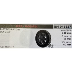 BRUMAR RUOTE VARIE IKRA  MOGATEC  BIOTRITURATORI EGN 2500  Ø esterno 180 mm Ø interno 15 mm spessore 40 mm  RO 81000232