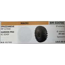 BRUMAR RUOTE VARIE MAORI  SPAZZANEVE  MP 1174AE  GARDEN PRO KC 624SF  Ø esterno  Ø interno 20 mm spessore   RO 0517300  14x5006