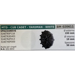BRUMAR RUOTE VARIE MTD  CUB CADET  YARDMAN  WHITE  SPAZZANEVE 31AE765F118 31AE763G401 31AE762F013 31AE740F000  ruota per cingol