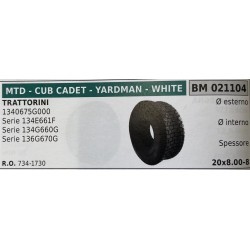 BRUMAR RUOTE VARIE MTD  CUB CADET  YARDMAN  WHITE  TRATTORINI 1340675G000 Serie 134E661F Serie 134G660G Serie 136G670G  Ø ester