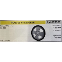 BRUMAR RUOTE VARIE ROQUES et LECOEUR  FALCIATUTTO RL 208  Ø esterno 420 mm Ø interno  spessore 50 mm  RO 207040