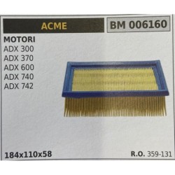 BRUMAR FILTRO ARIA ACME  MOTORI ADX 300 ADX 370 ADX 600 ADX 740 ADX 742  184x81x32 RO 359121