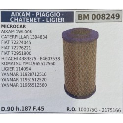 BRUMAR FILTRO ARIA AIXAM  PIAGGIO  CHATENET  LIGIER  MICROCAR AIXAM 1WL008 CATERPILLAR 1394834 FIAT 72274045 FIAT 72276221 FIAT