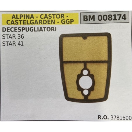 BRUMAR FILTRO ARIA ALPINA  CASTOR  CASTELGARDEN  GGP  DECESPUGLIATORI STAR 36 STAR 41  RO 3781600