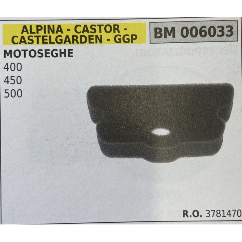 BRUMAR FILTRO ARIA ALPINA  CASTOR  CASTELGARDEN  GGP  MOTOSEGHE 400 450 500  RO 3781470