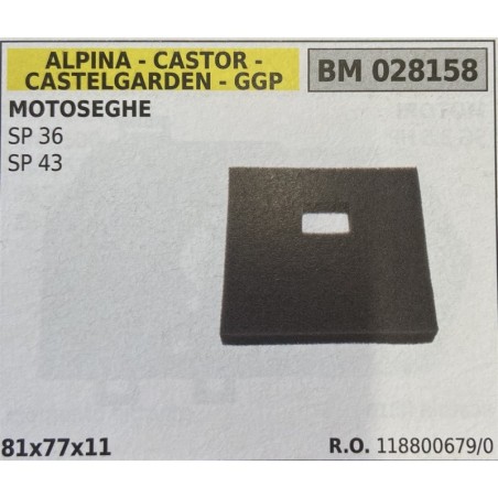 BRUMAR FILTRO ARIA ALPINA  CASTOR  CASTELGARDEN  GGP  MOTOSEGHE SP 36 SP 43  81x77x11 RO 1188006790