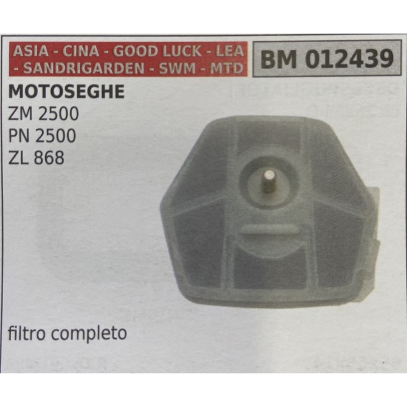 BRUMAR FILTRO ASIA  CINA  GOOD LUCK  LEA  SANDRIGARDEN  SWM  MTD  MOTOSEGHE ZM 2500 PN 2500 ZL 868  filtro completo RO