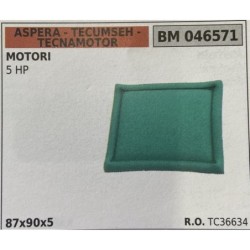 BRUMAR FILTRO ASPERA  TECUMSEH  TECNAMOTOR  MOTORI 5 HP  87x90x5 RO TC36634