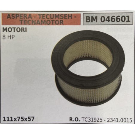 BRUMAR FILTRO ASPERA  TECUMSEH  TECNAMOTOR  MOTORI 8 HP  111x75x57 RO TC31925  23410015