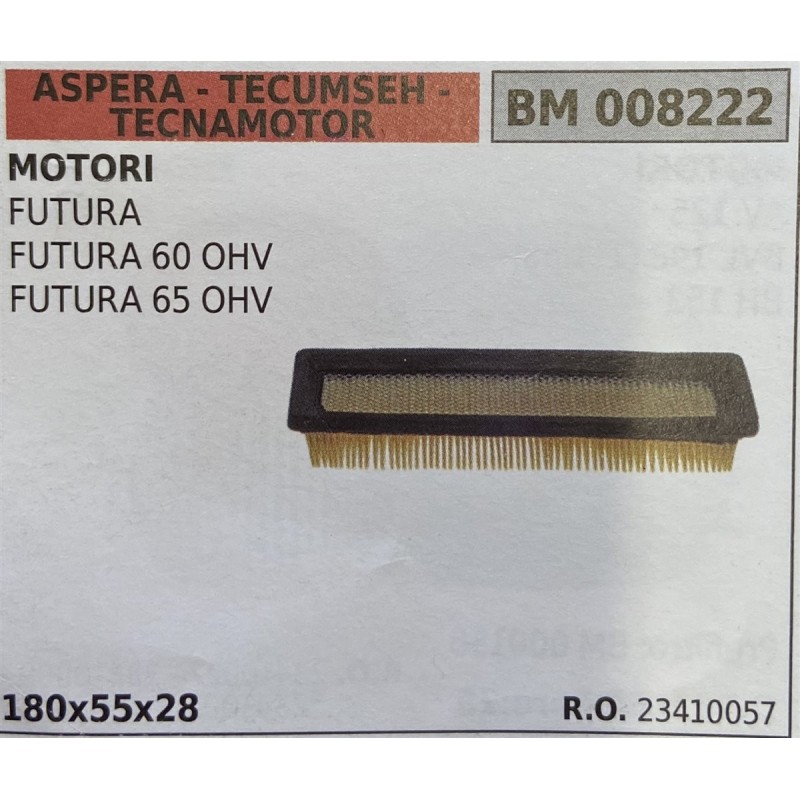 BRUMAR FILTRO ASPERA  TECUMSEH  TECNAMOTOR  MOTORI FUTURA FUTURA 60 OHV FUTURA 65 OHV  180x55x28 RO 23410057