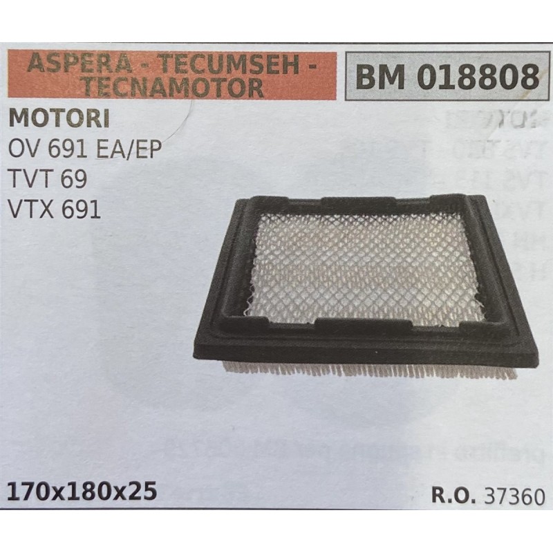 BRUMAR FILTRO ASPERA  TECUMSEH  TECNAMOTOR  MOTORI OV 691 EAEP TVT 69 VTX 691  170x180x25 RO 37360