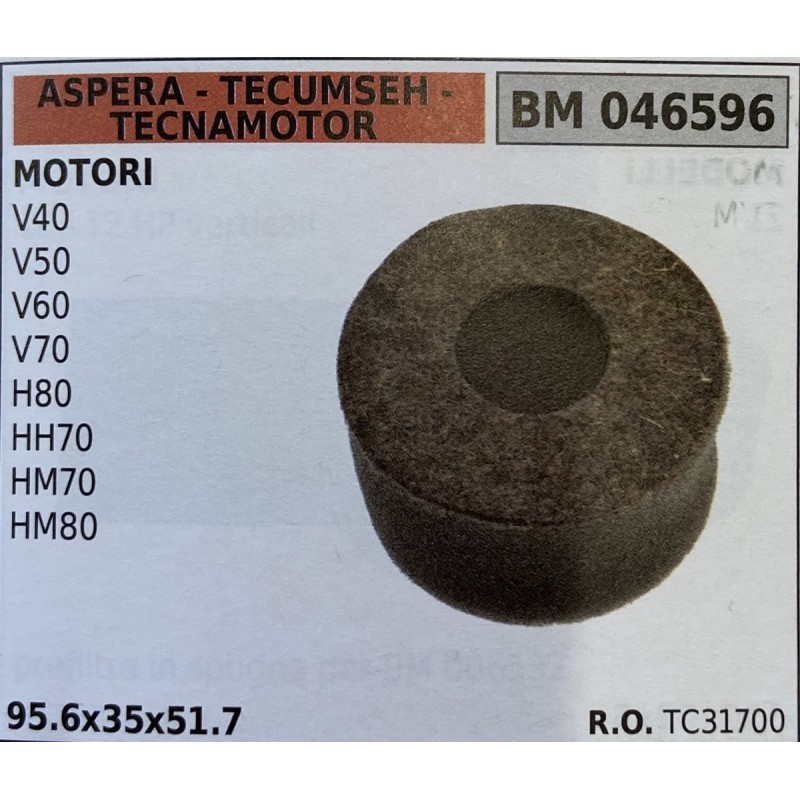 BRUMAR FILTRO ASPERA  TECUMSEH  TECNAMOTOR  MOTORI V40 V50 V60 V70 H80 HH70 HM70 HM80  956x35x517 RO TC31700