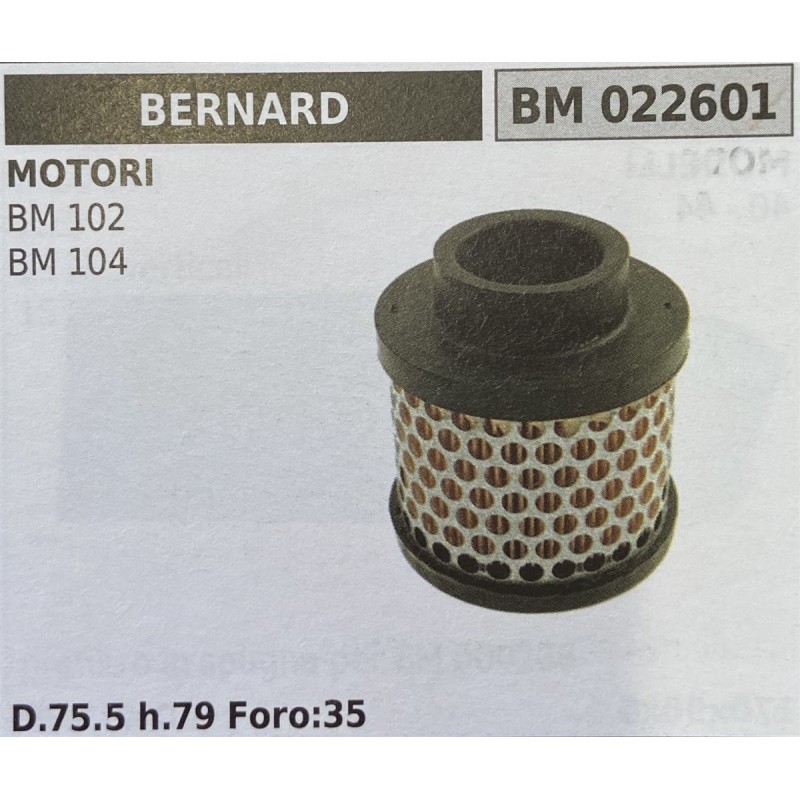 BRUMAR FILTRO BERNARD  MOTORI BM 102 BM 104  D755 h79 Foro35 RO
