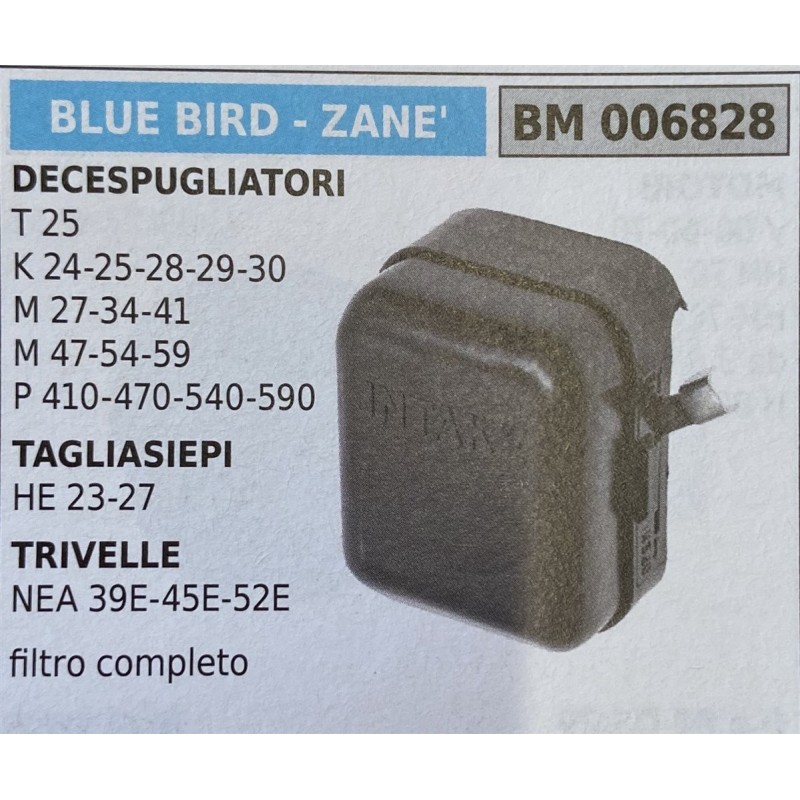 BRUMAR FILTRO BLUE BIRD  ZANE'  DECESPUGLIATORI T 25 K 2425282930 M 273441 M 475459 P 410470540590 TAGLIASIEPI HE 2327 TRIVELLE