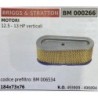 BRUMAR FILTRO BRIGGS & STRATTON  MOTORI 125  13 HP verticali  codice prefiltro BM 006534 184x73x76 RO 493909  496894