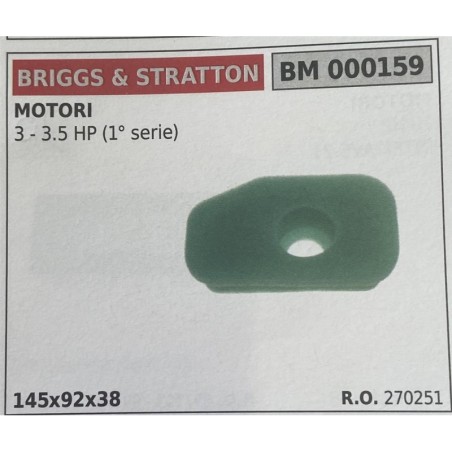 BRUMAR FILTRO BRIGGS & STRATTON  MOTORI 3  35 HP (1° serie)  145x92x38 RO 270251