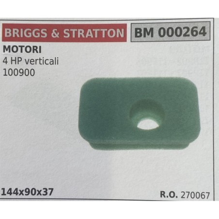 BRUMAR FILTRO BRIGGS & STRATTON  MOTORI 4 HP verticali 100900  144x90x37 RO 270067
