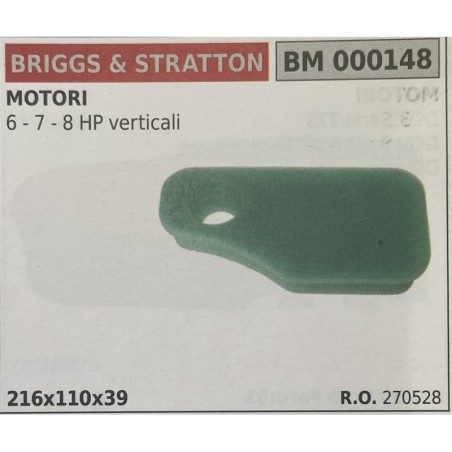 BRUMAR FILTRO BRIGGS & STRATTON  MOTORI 6  7  8 HP verticali   216x110x39 RO 270528