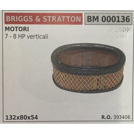 BRUMAR FILTRO BRIGGS & STRATTON  MOTORI 7  8 HP verticali  132x80x54 RO 393406